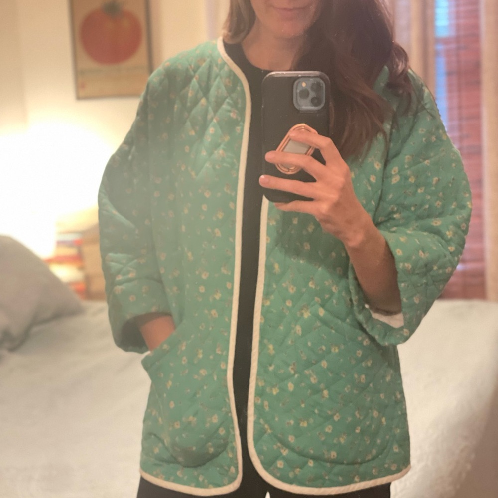 Women's Quilted Green Utility Jacket